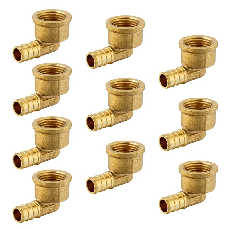 EFIELD 10-Pack EFIELD Pex Crimp Fittings 1/2"x1/2" Female Threaded NPT Elbow, ASTM F1807,(PEX1807106) - Image 1